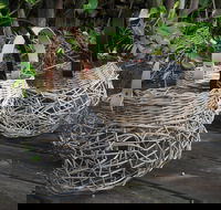 Weaving Woven Basket with Leather Handle - Accommodation Yamba