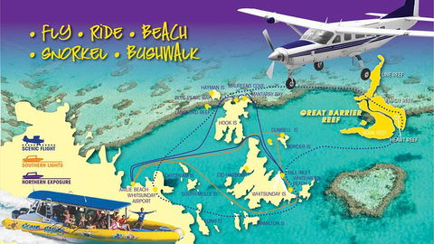 Scenic Flight - Great Barrier Reef, Heart Reef, Whitehaven Beach & Hill Inlet! - Accommodation Yamba 0